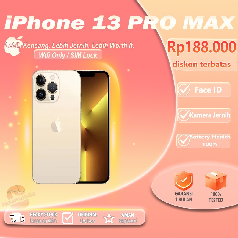 Apple iPhone 13 Pro max Indonesia Ready Stock, iP13 Pro max 128/256/512GB, Second