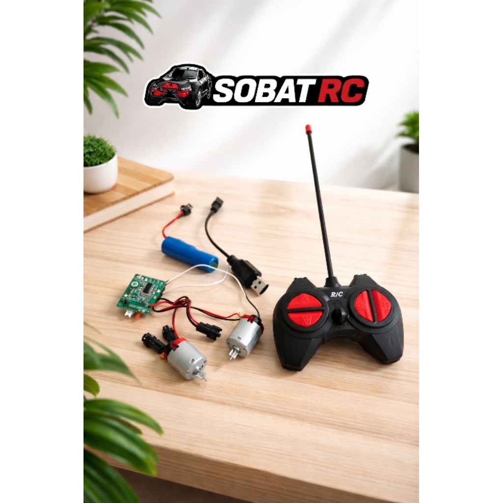Set Modul RC 27MHz Lengkap + Remote + Dinamo + Baterai USB | Sobat RC Original
