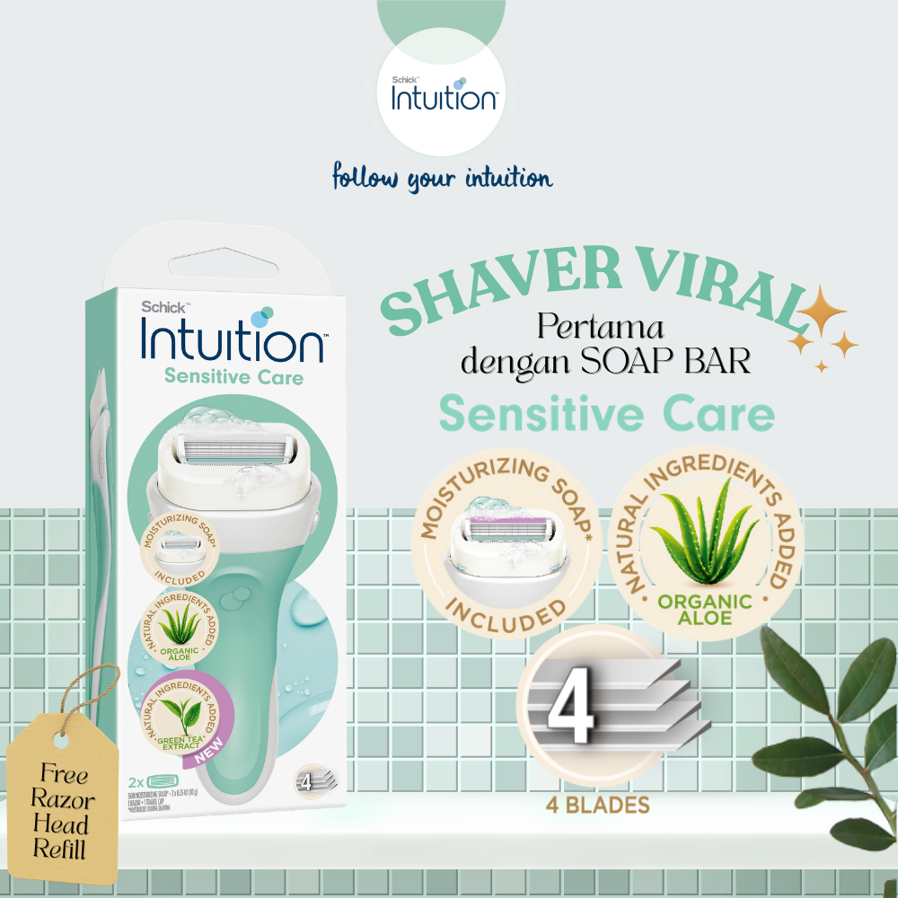 Schick Intuition Kit Sensitive Care - Alat Cukur Bulu Wanita