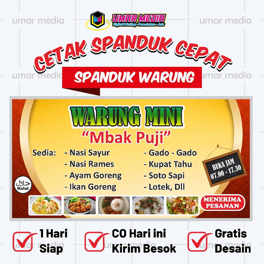 Spanduk Warung Jajanan – Banner Jualan Snack & Cemilan Desain Menarik