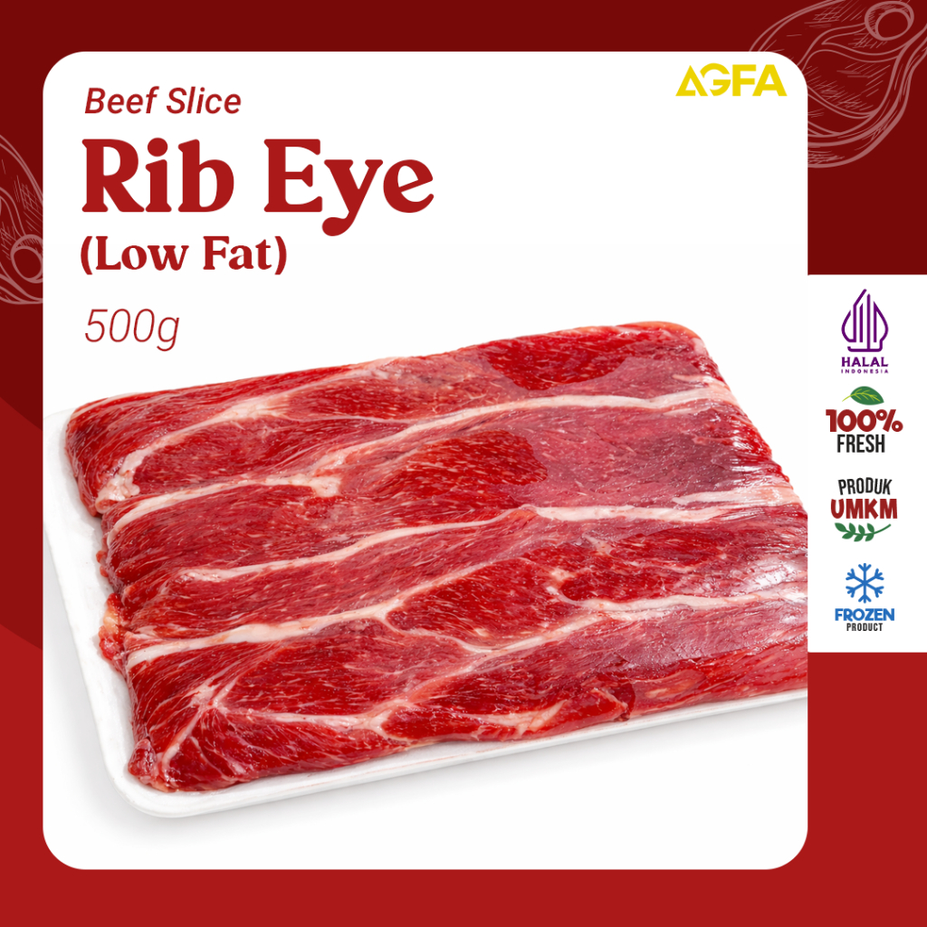 Beef Slice Rib Eye 500gr / Beef Slice Low Fat 500 gram / Daging Slice Low Fat / Daging Slice Non Fat