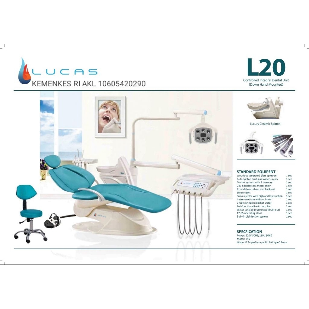Dental Unit Lukas L20 Premium nya DTC 325 SMIC Dental Chairs Kosongan Kursi Gigi Elektrik