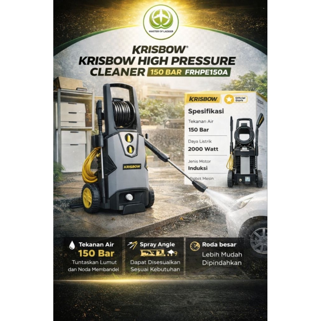 Krisbow High pressure cleaner 150 Bar Alat Cuci Mobil