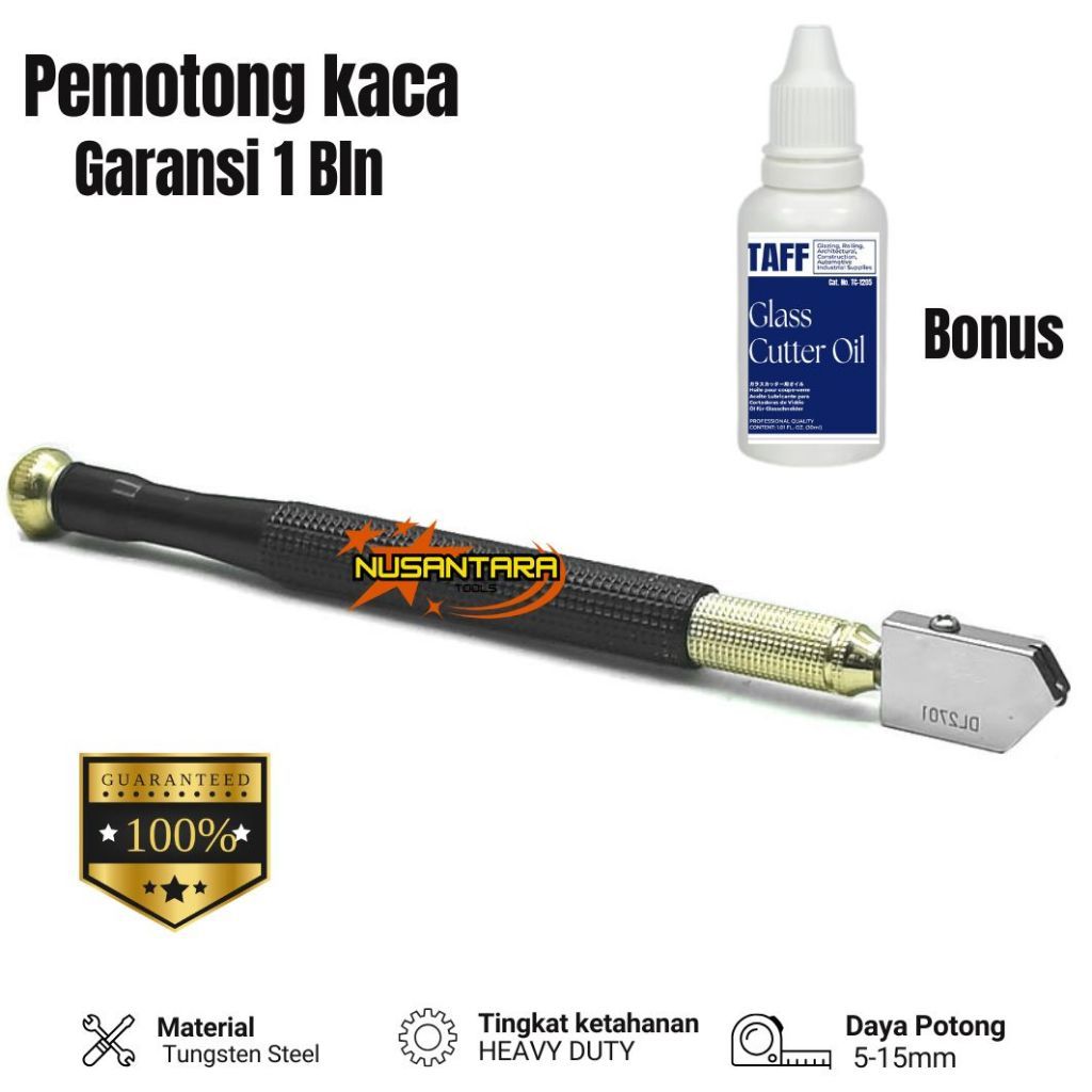 Alat Pemotong Kaca Tungsten Steel Ketebalan Potong 5-15mm | Mata Pisau Potong Kaca Asli