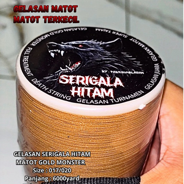 Gelasan MATOT GOLD Serigala Hitam 6000yard size 018/020 (Asli Original)