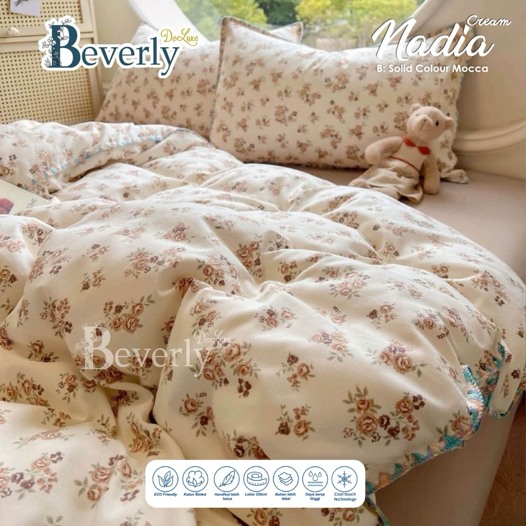 Kain Sprei Meteran Bahan Katun CVC Premium Motif Nadia Beverly
