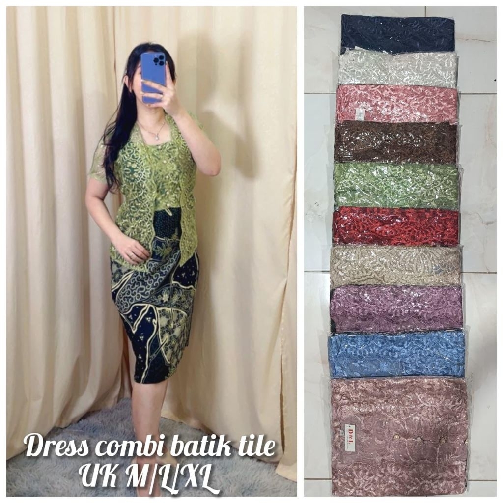 Dress ROMPI BATIK LENGAN PENDEK WANITA/KT DRESS BATIK /DRESS BATIK NATAL