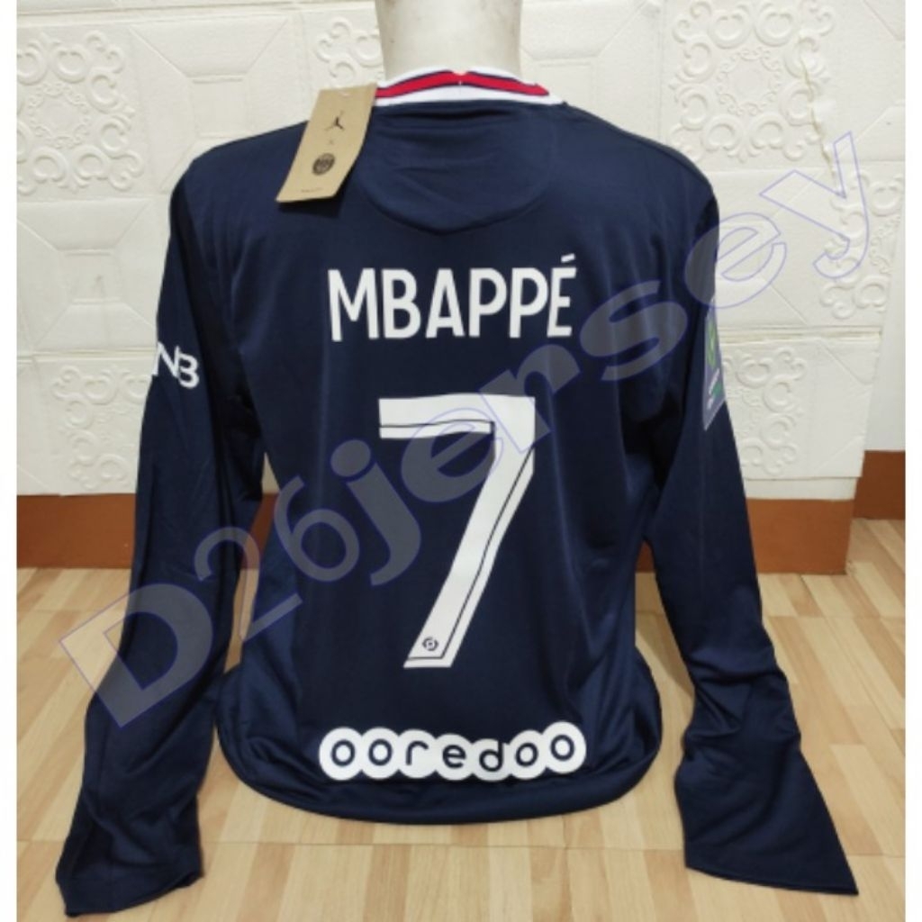 Jersey PeEsGheE_ Home Longsleeve Long sleeve Lengan Panjang 2021 / 2022 + Cetak Nama Nameset MBAPPE 