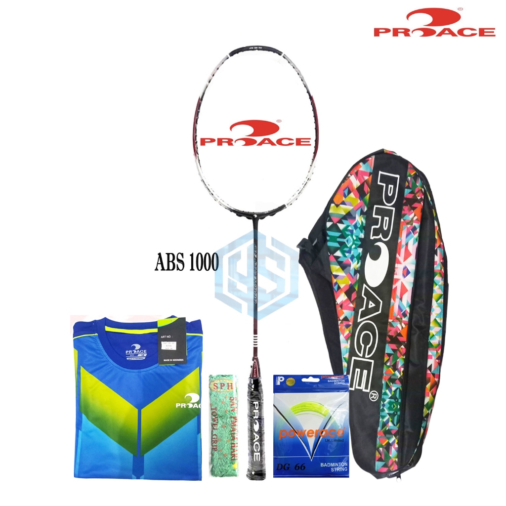 ProAce ABS 1000 Bonus Komplit Raket Badminton Pro Ace ABS 1000