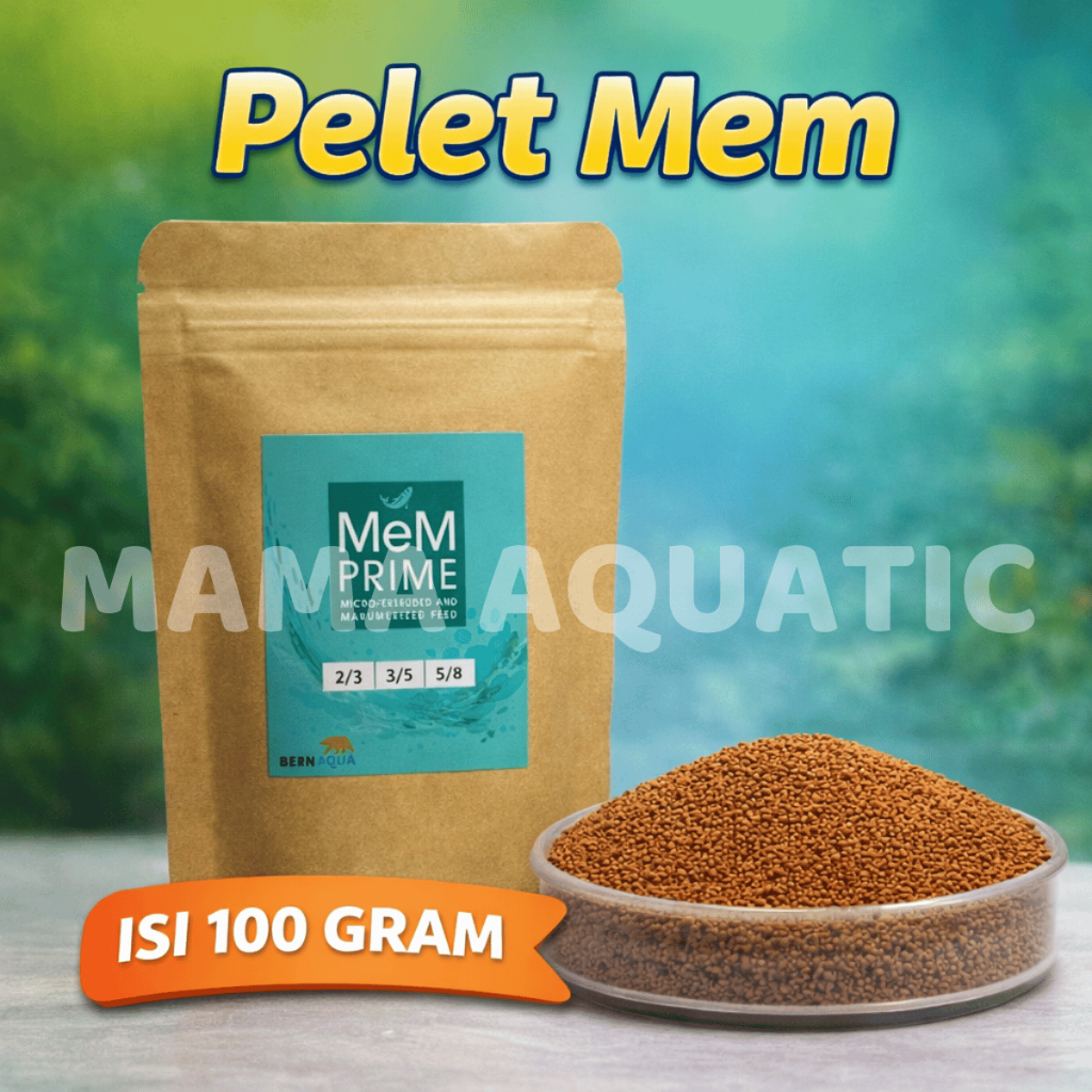 Pelet MEM 100 gram MEM PRIME 300-500 pelet pakan ikan cupang molly guppy