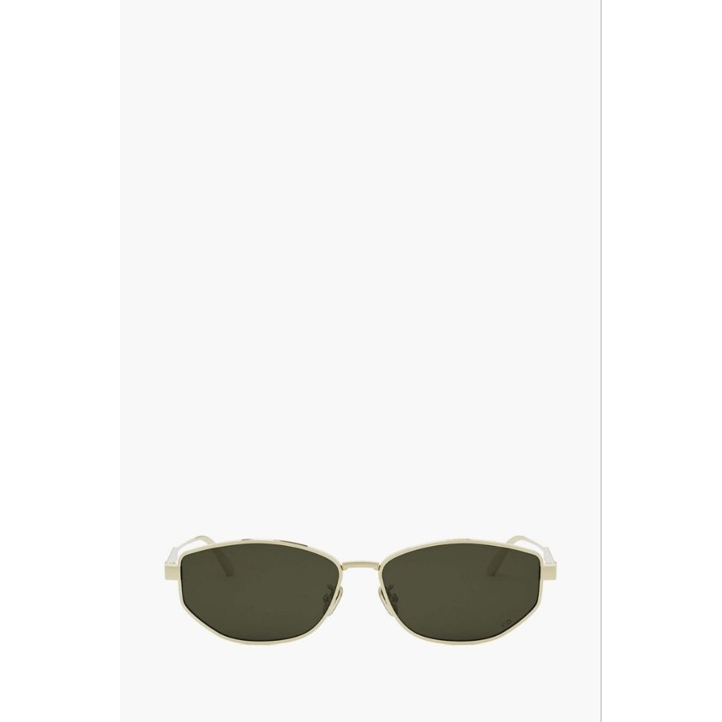 Di*or Cann*age Oval Sunglasses in Grey Green/Gold Metal