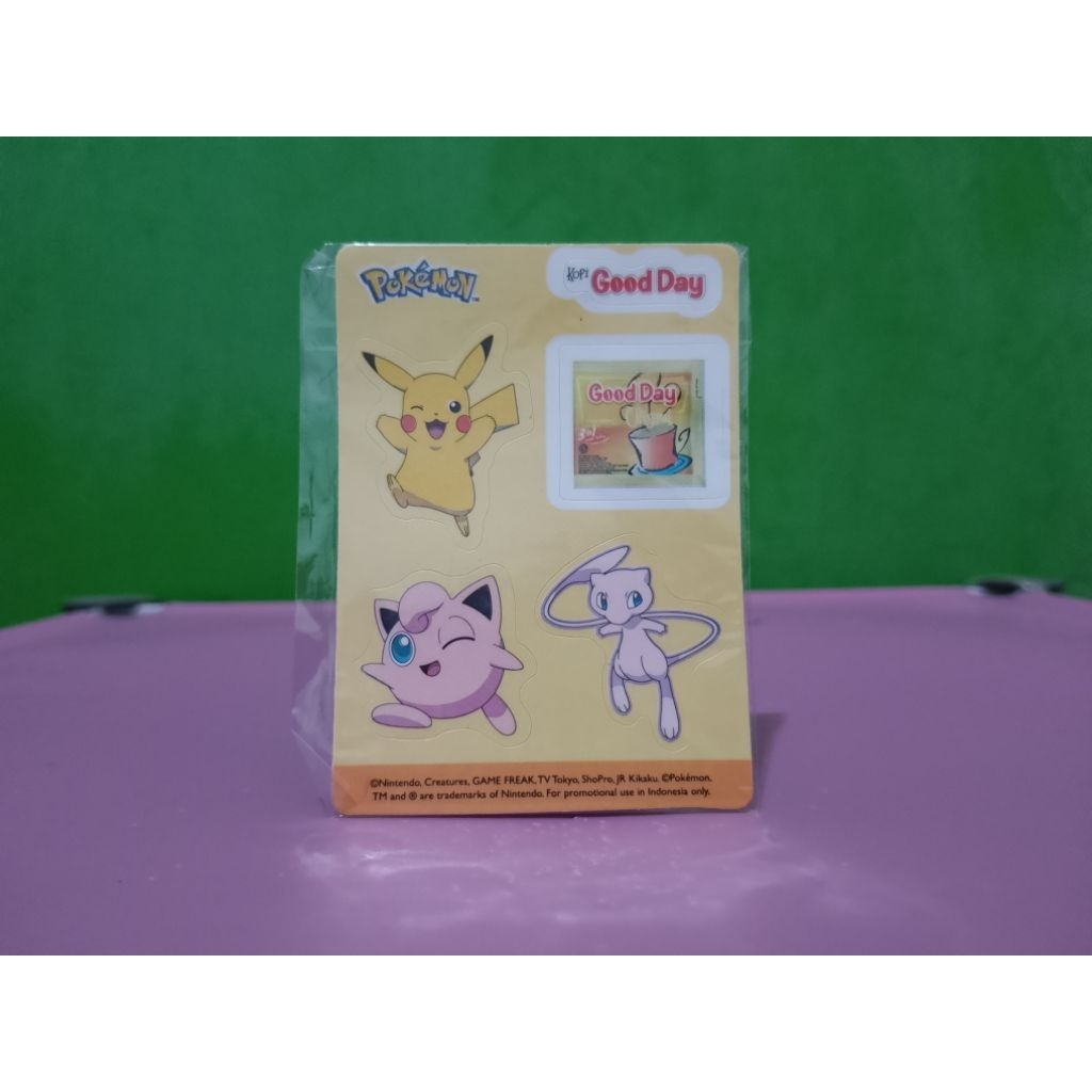 Stiker / Sticker GOOD DAY x POKEMON - PIKACHU x JIGGLYPUFF x MEW - Nintendo New Murah Retro Vintage 