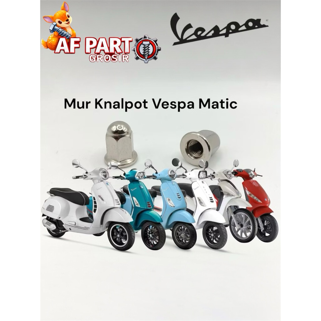 Mur Knalpot Vespa Matic Mur Topi Knalpot Vespa Matic Sprint LX/S Primavera Zip Liberty GTS Harga 2Pc