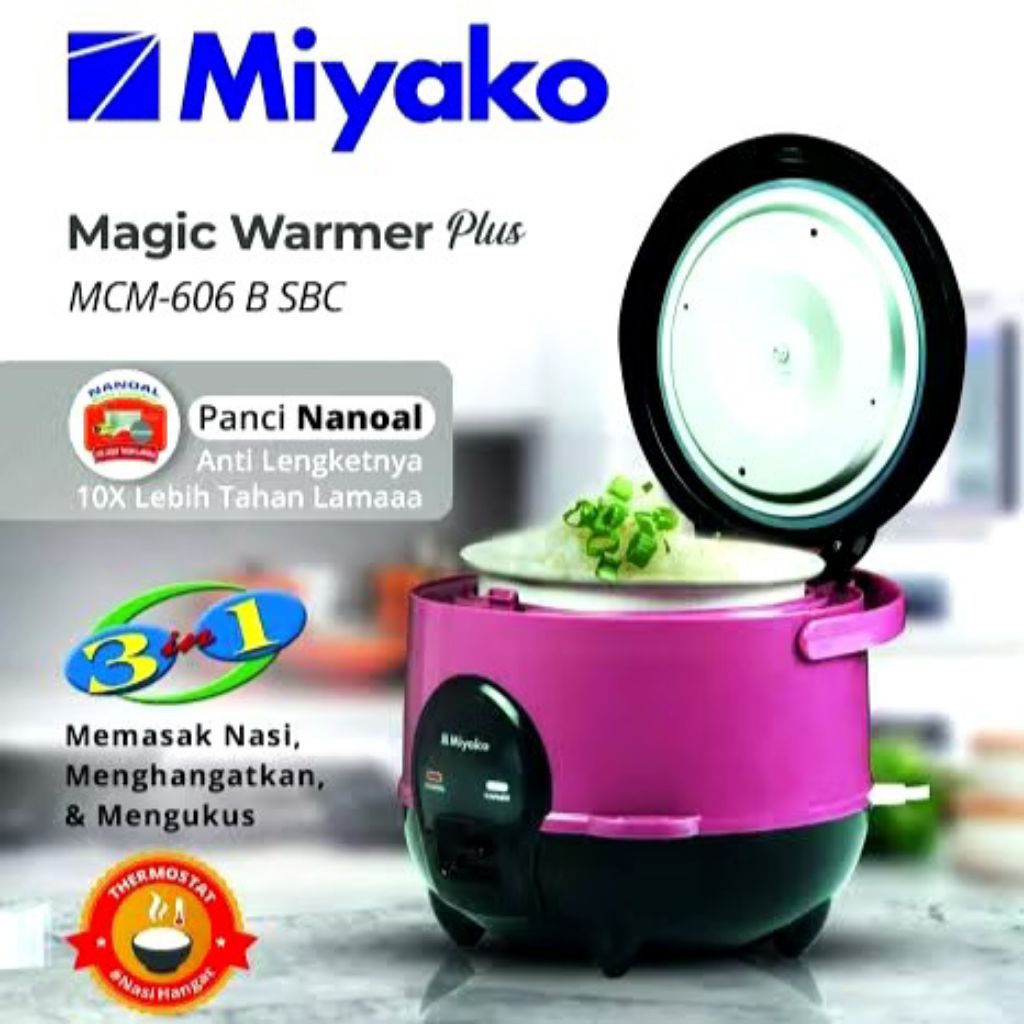 Miyako MCM-606 B SBC Magic Com / Rice Cooker 3in1 MCM 606 B SBC / MCM 606 SBC / MCM606SBC