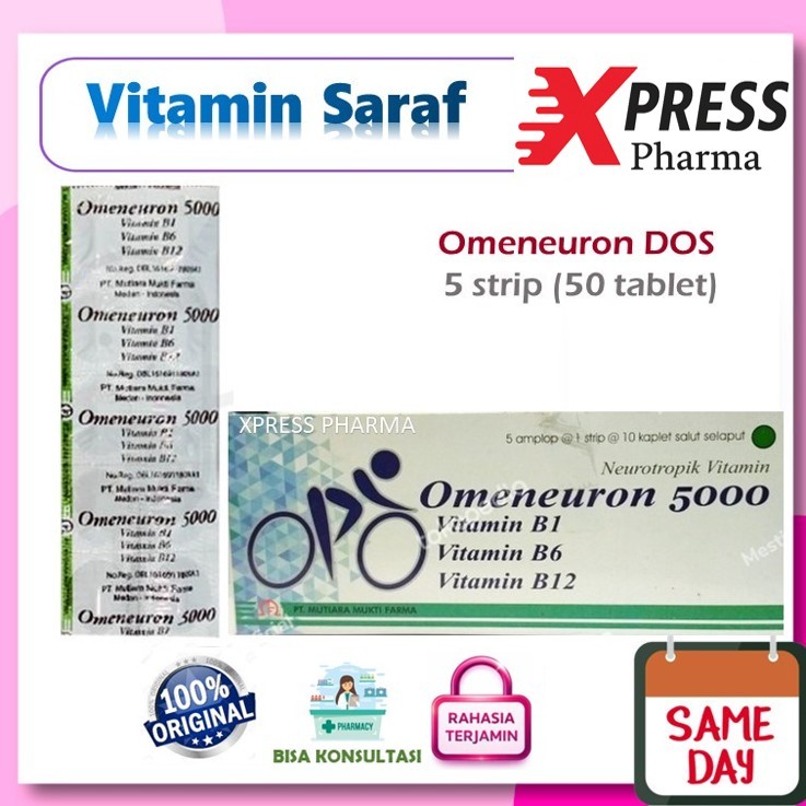 XPRESS ! Omeneuron 5000 DUS Obat Vitamin Komplek Komplex Complek Complex B1 B2 B 12 Saraf Kebas Kese
