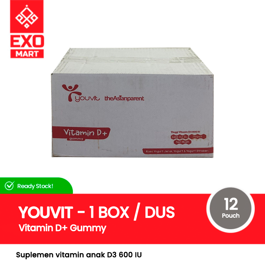 [Karton] Youvit - Vitamin D+ Anak 30 Gummies 1 Box / Dus isi 12 pouch