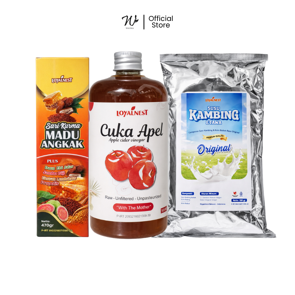 Waleska - Loyalnest Paket Cuka Apel Cider Vinegar + Sari Kurma Madu Angkak + Susu Kambing Etawa