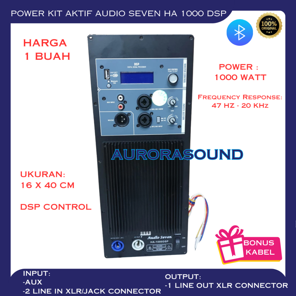 POWER KIT AKTIF AUDIO SEVEN HA 1000 DSP MESIN SPEAKER BLUETOOTH TWS DSP