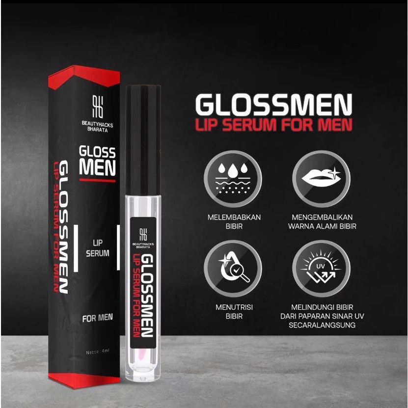 Pemerah Bibir Pria  Pencerah Bibir Pria Alami GlossMen Lip Serum Pelembap Bibir