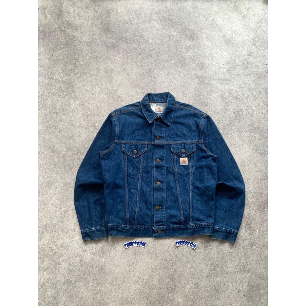 Vintage 90s Carhartt Trucker Jacket Denim unlined Type 3 - JU708 DNM
