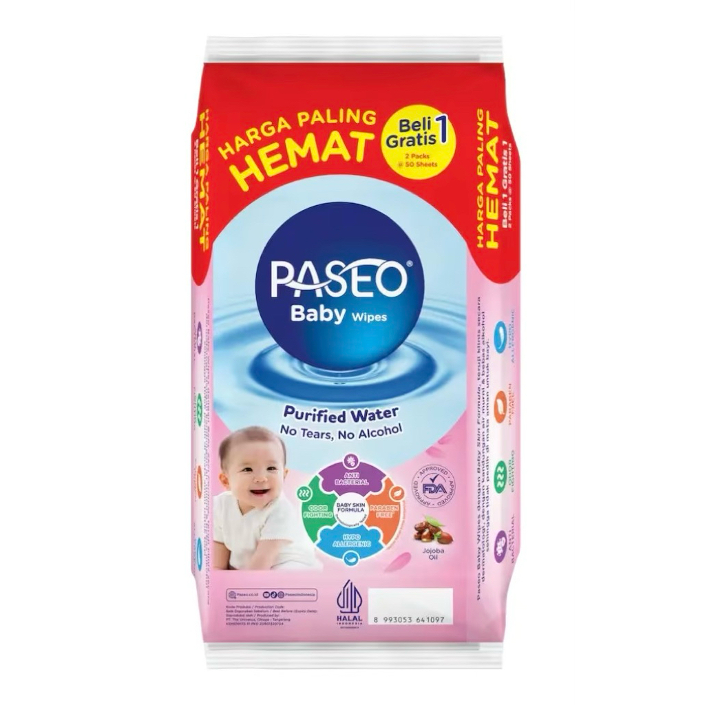 Promo Tissue Paseo Baby Wipes Hand & Mouth