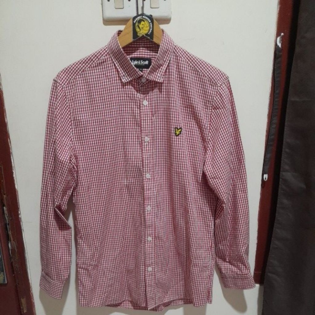Long sleeve merek Lyle & scott original gingham shirt