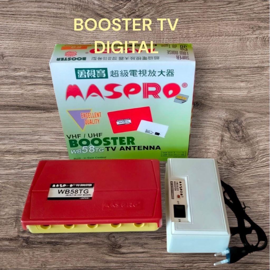 Maspro Booster Antena TV Digital Penguat Sinyal Siaran 1 set Atas Bawah Maspro Original
