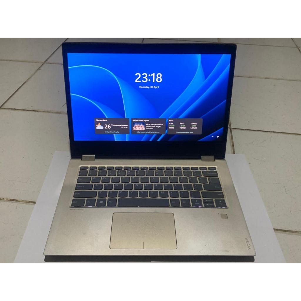 LENOVO YOGA 520  Spesifikasi :INTEL CORE i5-8250U, RAM 4 GB, SSD 256 GB
