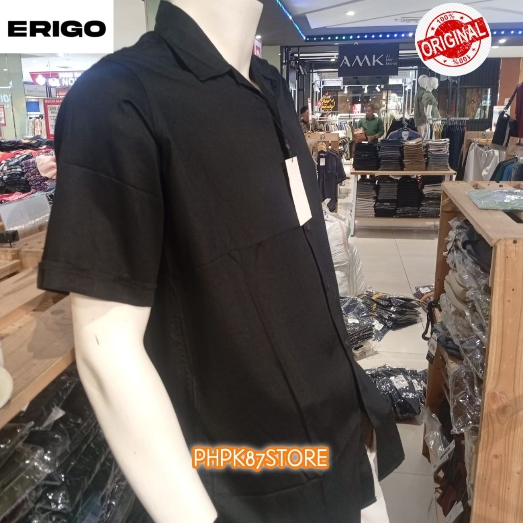 ERIGO KEMEJA PENDEK PRIA POLOS KUALITAS PREMIUM, KEMEJA  PRIA POLOS ORIGINAL
