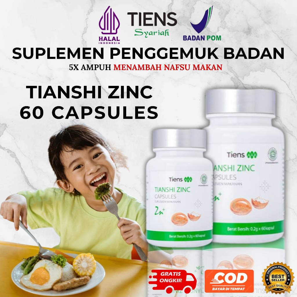 ZINC TIENS | Vitamin Penambah Nafsu Makan Anak | ZINC TIENS Suplemen Daya Tahan Tubuh ZINC TIENS