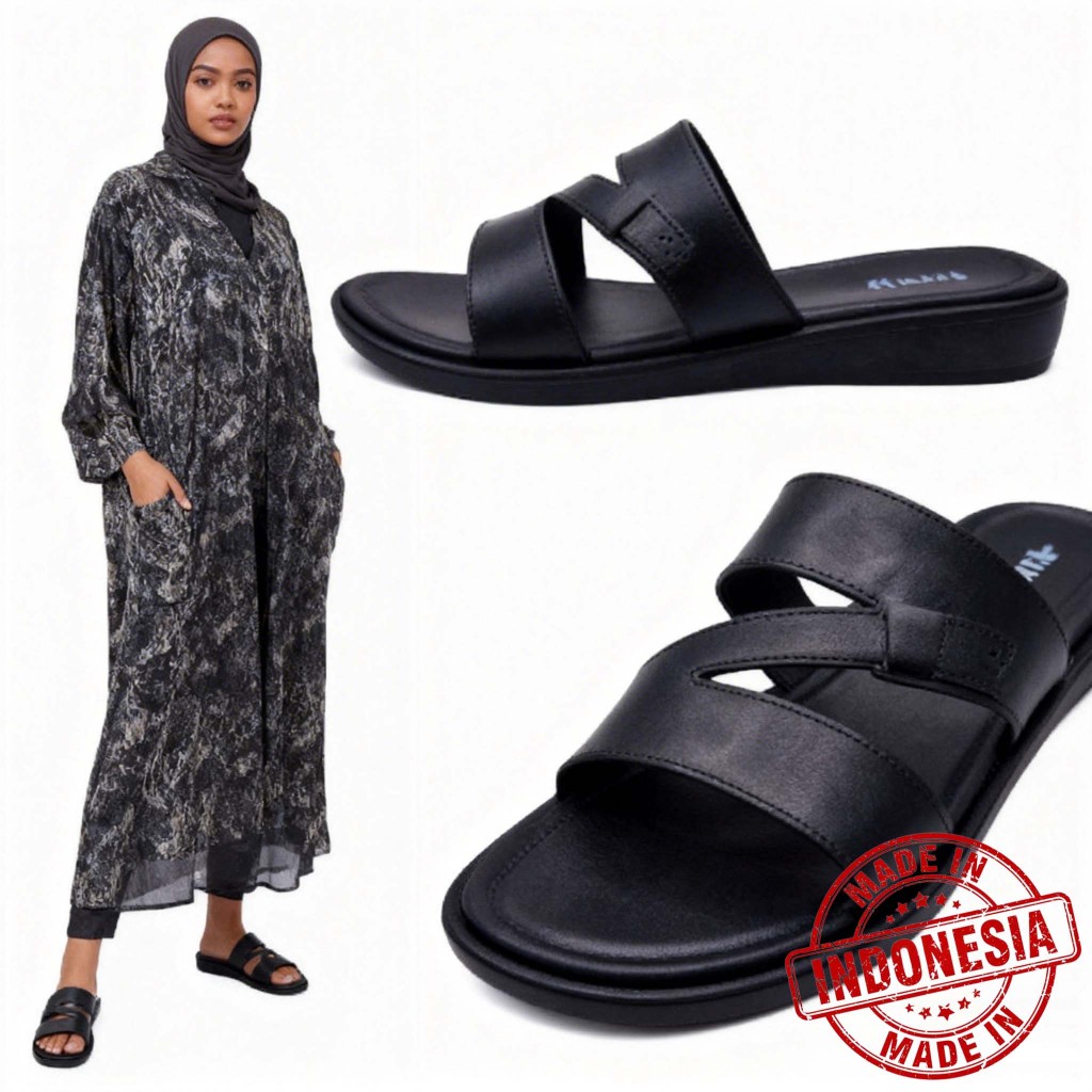 YUTU - Sandal Jelly Wanita Sendal Karet Luar Ruangan Modis Silang Bahan PVC Import Sandal Anti Licin