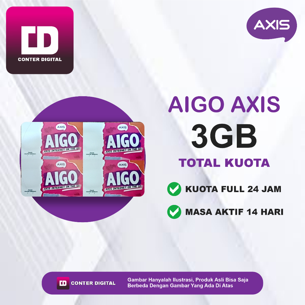 VOUCHER AXIS 3GB 14 HARI Paket Data Axis Murah