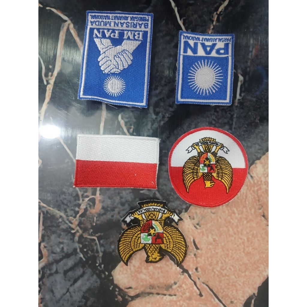 bordir logo partai BM PAN barisan muda Pan burung garuda merah putih garuda bulat 5pcs