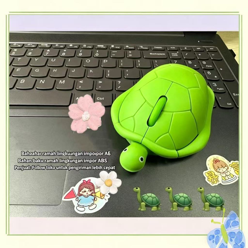 Mouse Kartun/Mouse Game/Mouse Kura-kura Lucu/Mouse Bisu Nirkabel Berkabel Usb