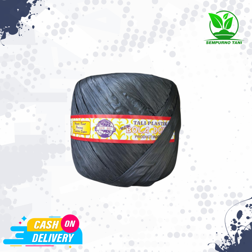 Bola Dunia Tali Rafia Plastik Hitam 800gr