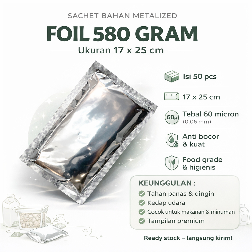 ALUMUNIUM FOIL SACHET / ALUMINIUM FOIL KOTAK BESAR / alumunium foil pack 17X25 wadah aluminium foil 