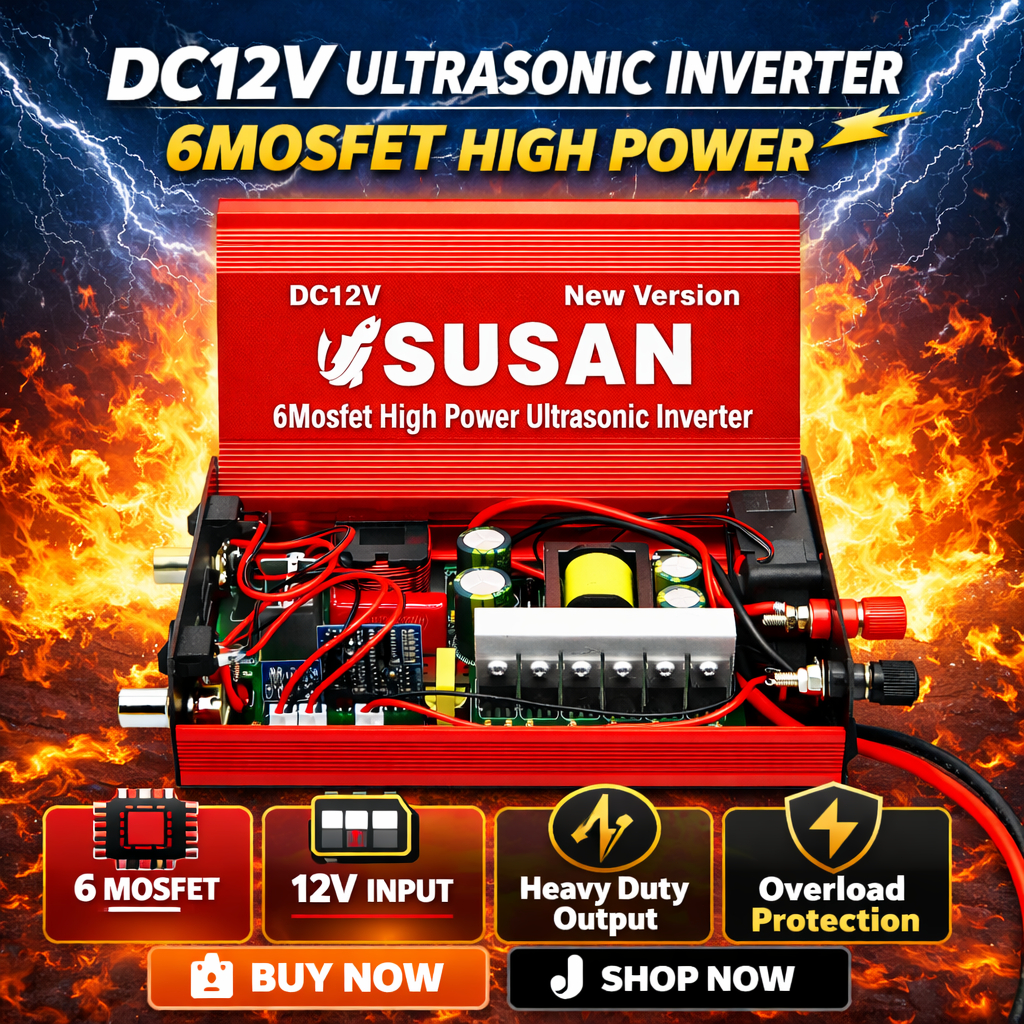 Susan 6Mosfet Inverter 99900W Ultrasonik Merah dengan Tegangan 12V Bisa cod