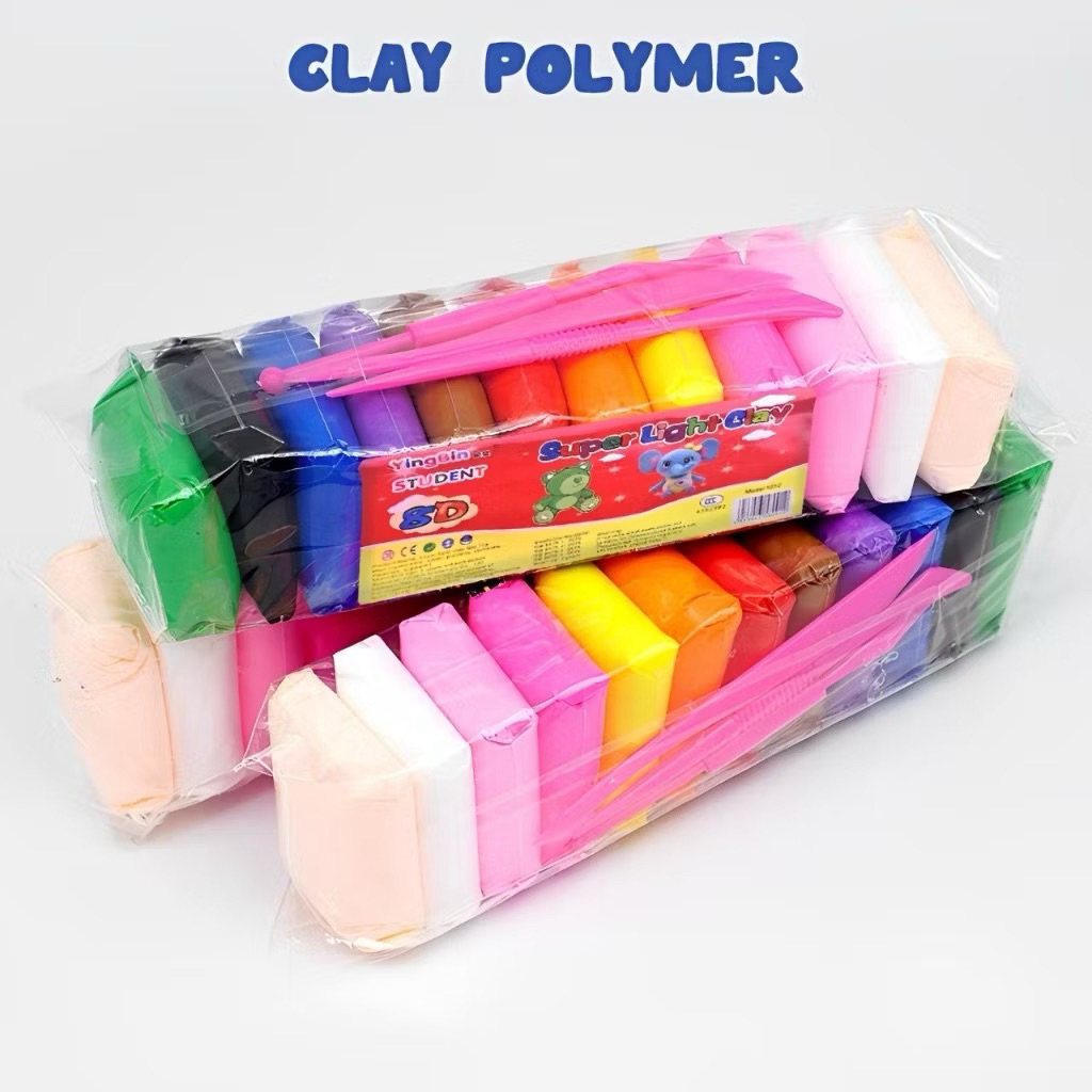 MAINAN ANAK CLAY // CLAY WARNA RANDOM 12WARNA // CLAY HARGA GROSIR FREE ALAT POTONG // CLAY 12WARNA 