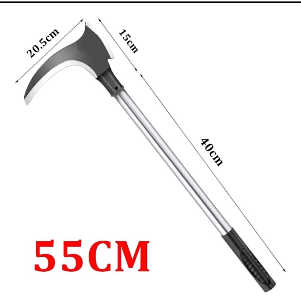 Sabit Pertanian Multifungsi - Gagang Kokoh, Pemotong Rumput & Ranting, Panjang 60cm