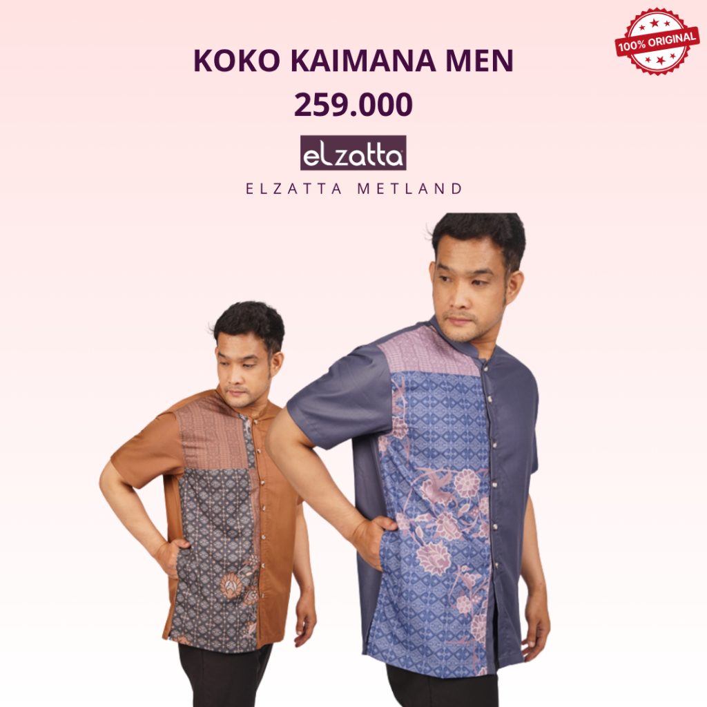 Elzatta zatta men koko kaimana koko dewasa lengan pendek bahan katun premium ukuran besar
