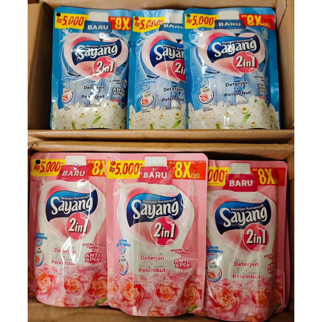 Sabun Liquid Sayang 1dus Isi 18PCS 200ML / Sabun Detergen Sayang 1Dus Isi 18Pcs 200ML
