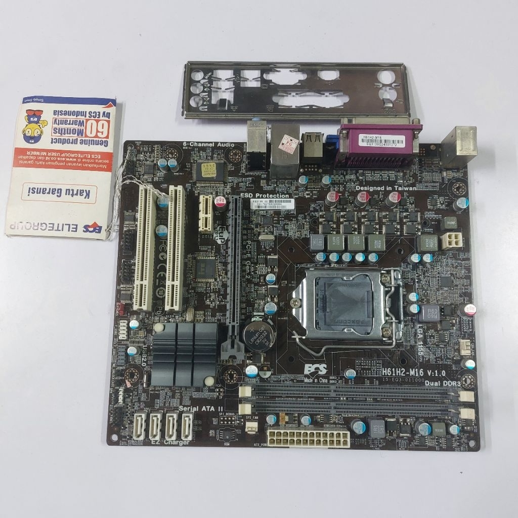 Motherboard H61 ECS H61H2-M16 Ver:1.0 Socket 1155 Support Gen2