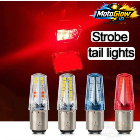 Lampu Stop Rem 32 LED Piramida Running Kedip Universal Lampu Rem Motor
