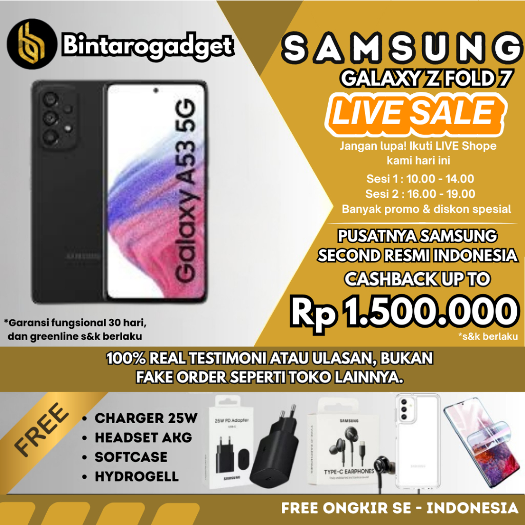 SAMSUNG GALAXY A53 5G SEIN 8/256GB 128GB Second Fullset Original