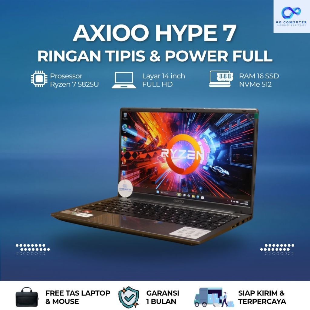 Axioo Hype 7 Ryzen 7 5825u RAM 16GB SSD NVMe 512GB
