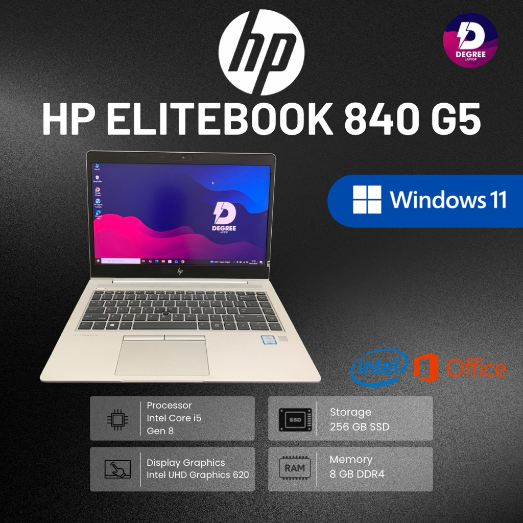 HP Elitebook 840 G5 Intel Core i5 Ram 16 GB Ssd up to 1 TB Windows 11 Pro 64bit Original Bergaransi