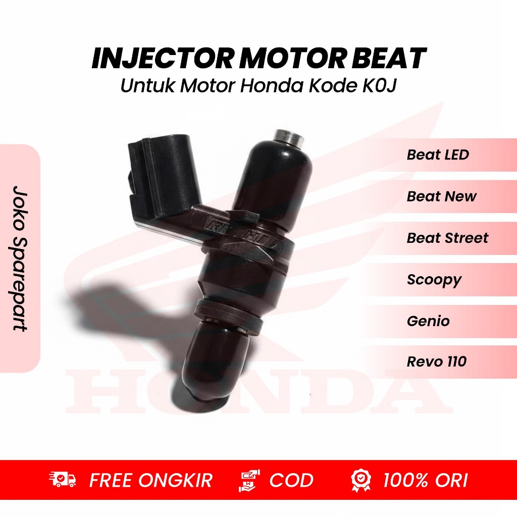 INJEKTOR BENSIN ORIGINAL MOTOR BEAT POP, GENIO, BEAT LED, BEAT STREET, INJEKTOR BEAT - ASSY KOJ