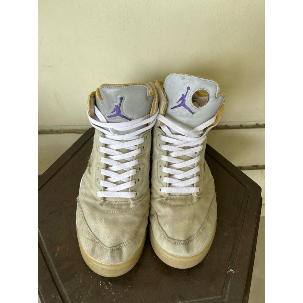 [PRELOVED] Air Jordan 5  x Off -White “White/Teal” Size 47.5 / US 13 - Mirror