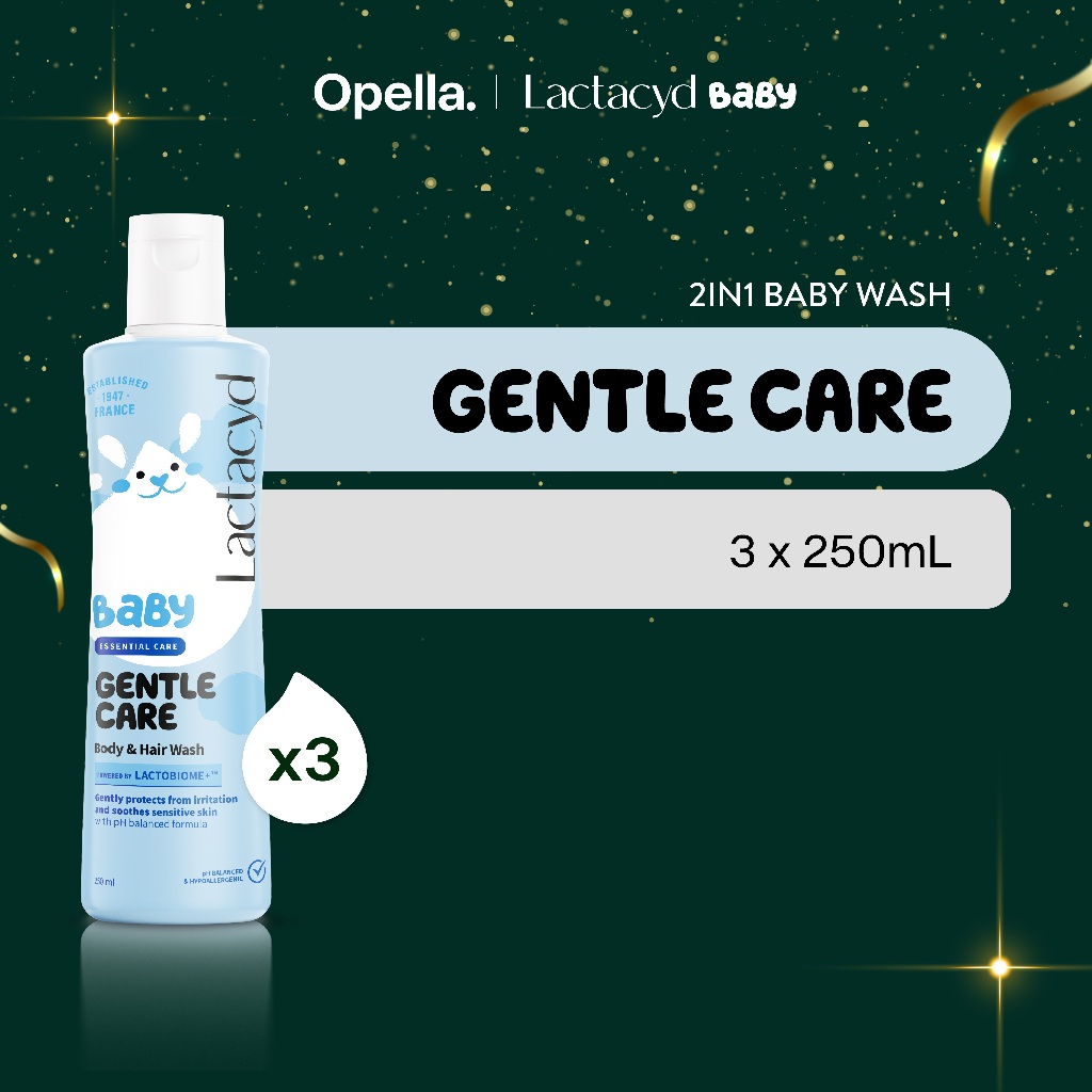 Lactacyd Baby Gentle Care 2in1 Body Wash and Hair Shampoo 3x250mL - Sabun & Sampo Bayi Melindungi da