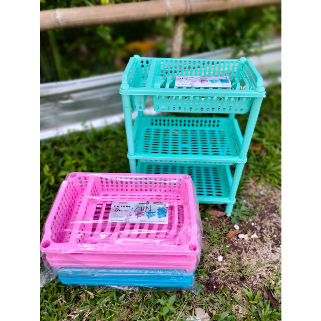 Rak Piring Plastik MyPlast 3 Susun Rak Mangkok 3 Susun Bahan Tebal Food Grade Rak Tirisan Piring Man